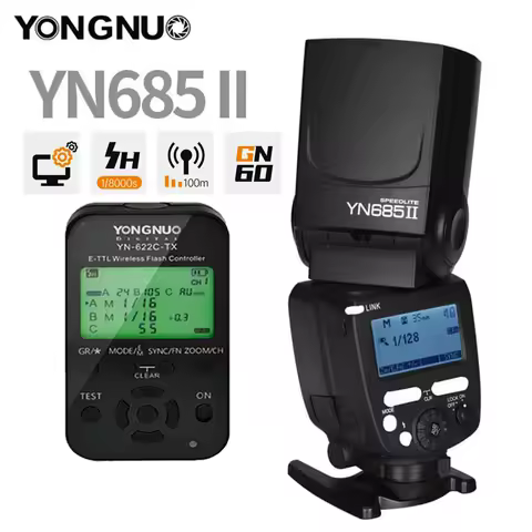 YONGNUO YN685 II TTL HSS Speedlite 2.4G GN60 Wireless 1/8000s Flash YN685C II for Canon 5DIV 5DIII 5