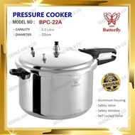 Pressure cooker▬✓  BUTTERFLY BPC SS23 Pressure cooker 5.5Liter  Steel / Periuk Tekanan Jenis Gas