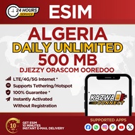 eSIM ALGERIA Daily Unlimited 500 MB Data | eSIM Activated Instantly