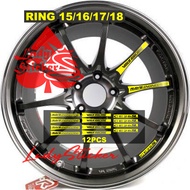Car rim stickers ce28 sl car rim stickers volk racing rays driving ce28 sl ring 15 16 17 18