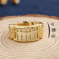 S999 sterling silver beads can be rotated into abacus ring a trendy retro niche design for men and w
