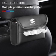 [ Suzuki ] Car Tissue Box Seatback Hanging Storage Boxe Interior Decoration Car Tissue Holder Car Accessories for Suzuki Swift Sport Baleno Grand Vitara SX4 Jimny Best Accessories