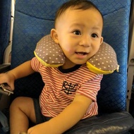 波點迷你充氣頸枕 - 小孩專用 - 灰色