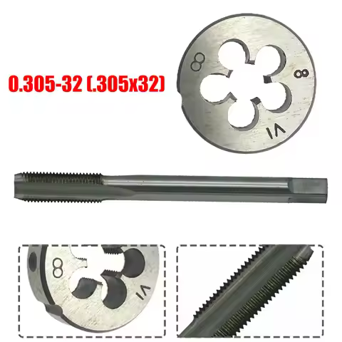 8V1-32 Die 8V1-32 Tap 0.305\\\"x32 High Speed Steel Right Hand Straight Groove Tap & Die Hand Tools 