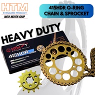 DINAMIK120 GT128 415HDR-132L HTM 415 O-RING CHAIN 415 SPROCKET SET GOLD O RING CHAIN DINAMIK GT 128 