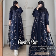 Gesha farah set by Alana inner dress long outer brocade