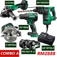 HIKOKI COMBO A (G1810DE & DH1826DA & DV18DE & C1807DA & UC18YSL3 & BSL36A18)