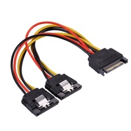 896F Sata Power Splier Cable SSD HDD Hard Drive Power Cable Sata 15 Pin Male to 2 x Female Power Y-Splier Extension Cabl