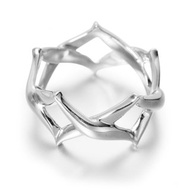 純銀紳士交叉戒指 個性925寬版戒指 創新純銀男戒指 質感中性銀戒