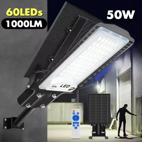 1000lm Solar Light Solar LED Street Light 50W IP65 Outdoor Waterproof Adjustable Solar Flood Light f