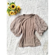 Balloon sleeve knit top, jellyfish knit