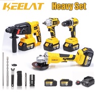 KEELAT 4-in-1 Brushless Impact Drill Impact Wrench Angle Grinder Hammer Drill Universal Battery Power Tool