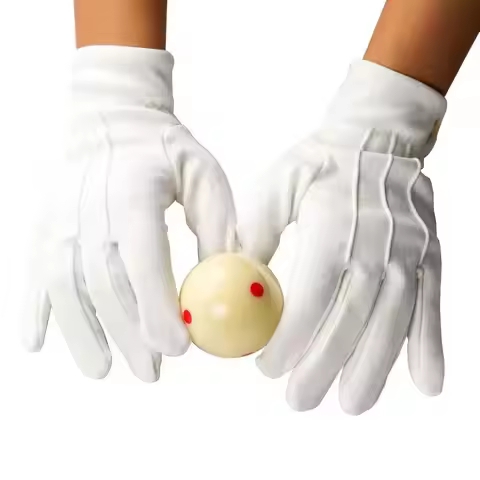 2pcs Cotton Blend Billiard Referee Gloves Full Finger Breathable White Cotton Billiard Referee Snug 