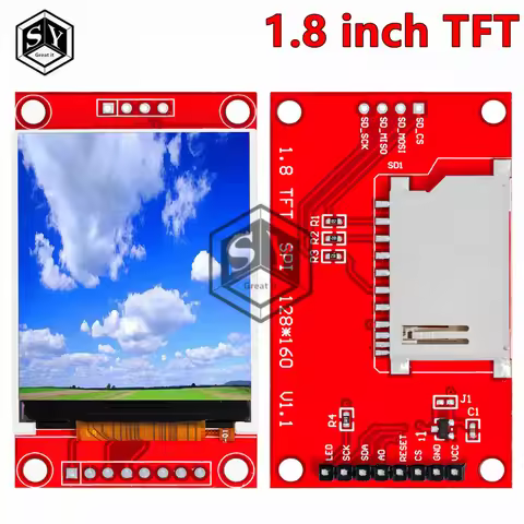 1PCS 1.8 inch TFT LCD Module LCD Screen Module SPI serial 51 drivers 4 IO driver TFT Resolution 128*