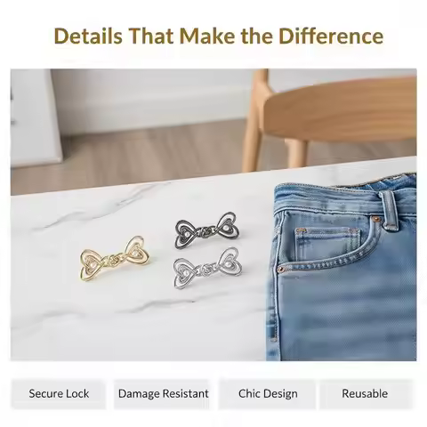 Adjustable Heart Waist Clip Buckle Rust-Proof Metal Waist Tightener for Skirts Pants Jeans Fix Loose