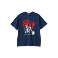 HYSTERIC GLAMOUR Ride A Motorcycle T-Shirt Navy Unused