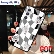 Softcase Glass Glossy Glass Case Samsung A34/A54 - Samsung A34/A54 HP Case - N173