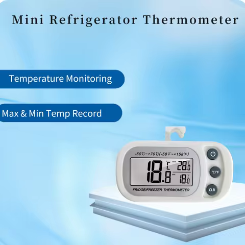 Mini refrigerator Temperature Monitor Digital Magnetic Thermometer for Fridge Max & Min Temp Record 