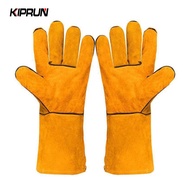 KIPRUN Welding Gloves Barbecue Gloves Kitchen Grilling Cowhide Leather Microwave Oven Stove Heat Res