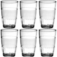 Glass set of 6 drinking water cups, coffee cups, tea cups, glass cups