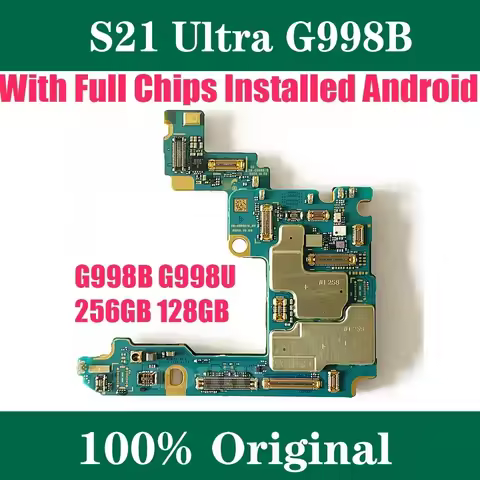 100% Tested S21 Ultra G998B G998U Original Unlocked Motherboard ROM 128GB 256GB USA Version with Ful