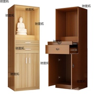 HY-$ Buddha Shrine Clothes Closet with Door Household Solid Wood Altar Altar Buddha Cabinet God of Wealth Guanyin Shrine