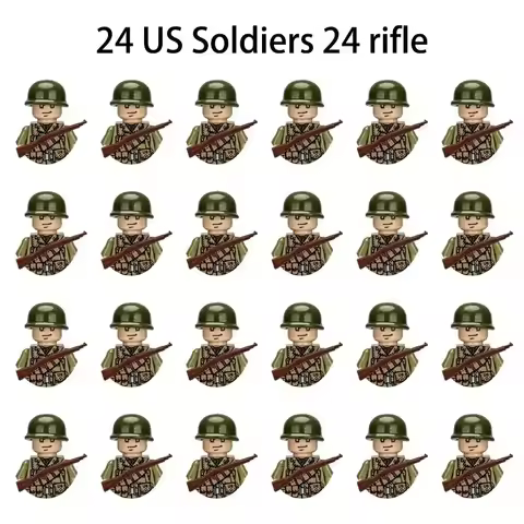 World War II military figures soldiers army building blocks assembly building blocks national army w
