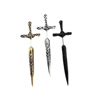 Gothic Sword Earrings for Women, Vintage Cross Dangle Earrings, Gothic Revival Jewelry, Unique Punk 