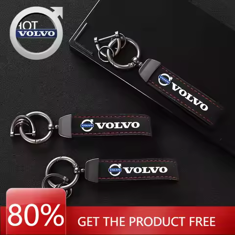 Emblems 2026 New For Volvo With Car Logo Key Accessories Man Suede Keychain Keyring For Volvo ES90 E