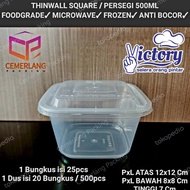 Thinwall Square 500ml Kotak Makan Plastik Lunch Box Nasi Kue 500 ml