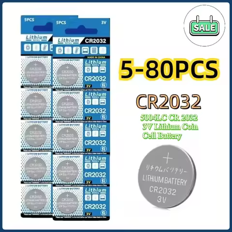 5-80PCS 200mAh CR2032 5004LC CR 2032 3V Lithium Coin Cell Battery, Watch Toys Electronics Car Key Bu