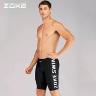 Zoke Men Swimming Trunks Training Swimming Shorts Swim Professional Surfing Swimsuit Swimwear Black 