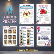 A4 laminated poster sejarah Malaysia Madani school decor hiasan sekolah Scrapbook buku skrap hari me