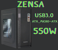 CASE + PowerSupply (เคส + พาวเวอร์) PLENTY ZENSA ZS30 ATX Micro-ATX | Power 550W 8cm Fan USB3.0 ของ