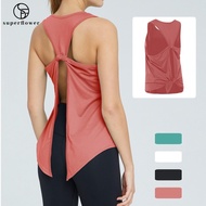 SUPERFLOWER Women's Loose Fit Workout Gym Sleeveless Sports Yoga Vest Slimming Backless Tank Tops