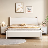 🇸🇬⚡ Nordic Wooden Bed Frame Solid Wood Storage Bed Frame Bed Frame With Mattress Super Single/Queen/King Size Bed Frame