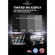 TINTED 1PLY 2PLY CAR WINDOW KOREA DYED FILM 5FT X 100FT