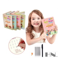 🚚READY STOCK🚚4 Books of Children's Magic Books, Reusable 3D Calligraphy Copybooks