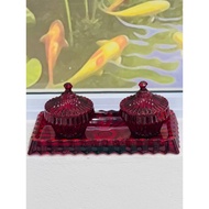 Plate Set with 2 CROWN JEWEL crystal bowls