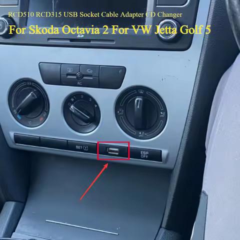 RCD510 RCD315 USB Socket Cable Adapter CD Changer For Skoda Octavia 2 For VW Jetta Golf 5 Radio inte