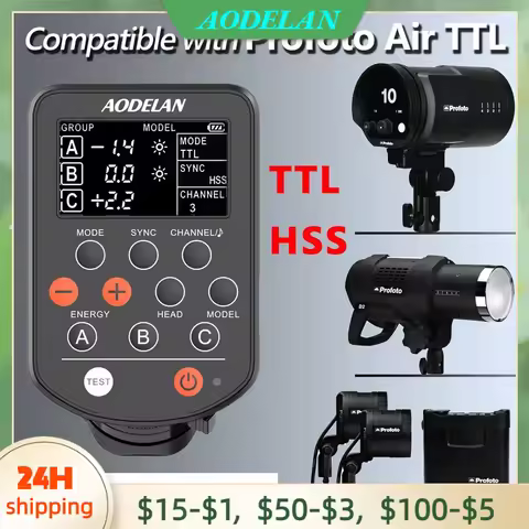 Updated E7/ E2/ E4 Wireless Flash Trigger Work with Profoto A1 A2 B2 B20 D2 Canon Nikon Sony Pentax 