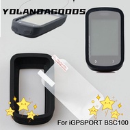 YOLA Bike Computer Protective Cover, Shockproof With Tempered Film Speedometer Silicone , Universal Non-slip Cycling Odometer  for IGPSPORT BSC100S Bike Accessories