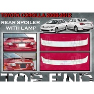 TOYOTA COROLLA ALTIS 2008-2012 OE SPOILER COROLLA REAR TRUNK SPOILER WITH LED ALTIS LOOKSPOILER ALTI