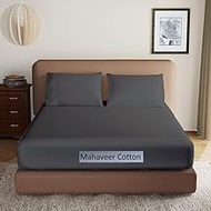 Mahaveer Cotton Premium Microfiber All Round Elastic Fitted Bedsheet with 2 Standard Pillow Covers |