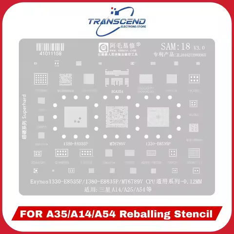 CPU RAM MT6789V Exynos 1330 1380 E8835P E8535P SPU15 Q SPU16 58083-11 77098B BGA Reballing Stencil F