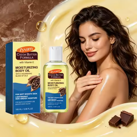 Vitamin E Nourishing Dry Skin Glow Body Oil Lightweight No Greasy Shower Bath Smooth Radiance Cocoa 