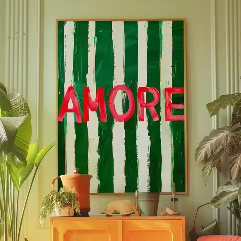 Amore Vintag Modern Greenn Wall Art Prints Canvas Painting Poster Picture For Living Bedroom Play Ro