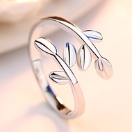 silver cincin 925 original ring for women Adjustable ring Leaves Fashion Jewellery cincin  perak cincin perempuan