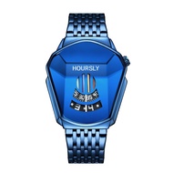 HOURSLY Men's Snake Head Tonneau Watch 3ATM Waterproof  Rotating Dial Quartz Wrist Watch