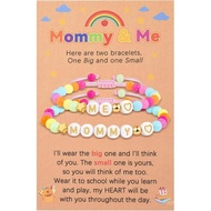 2PCS Mother Daughter/Son Bracelet Christmas Gifts First Communion Gift Mommy and Me Bracelets Baptis